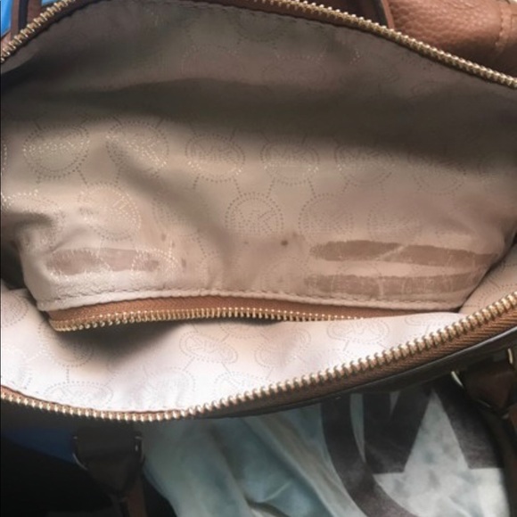 SOLD❌Michael Kors Cognac Leather Weston Satchel - Picture 5 of 16